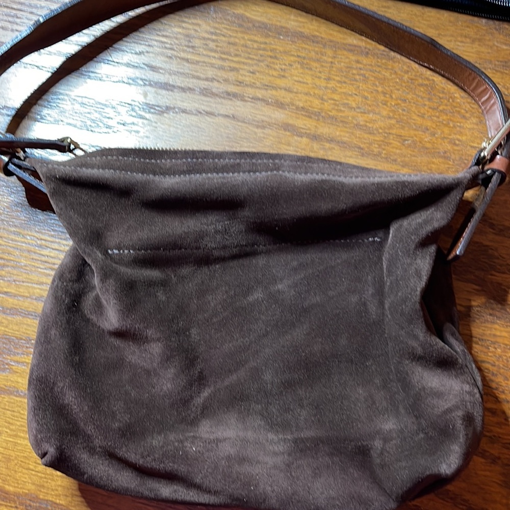 Dooney Bourke suede brown, shoulder bag - Picture 3 of 8